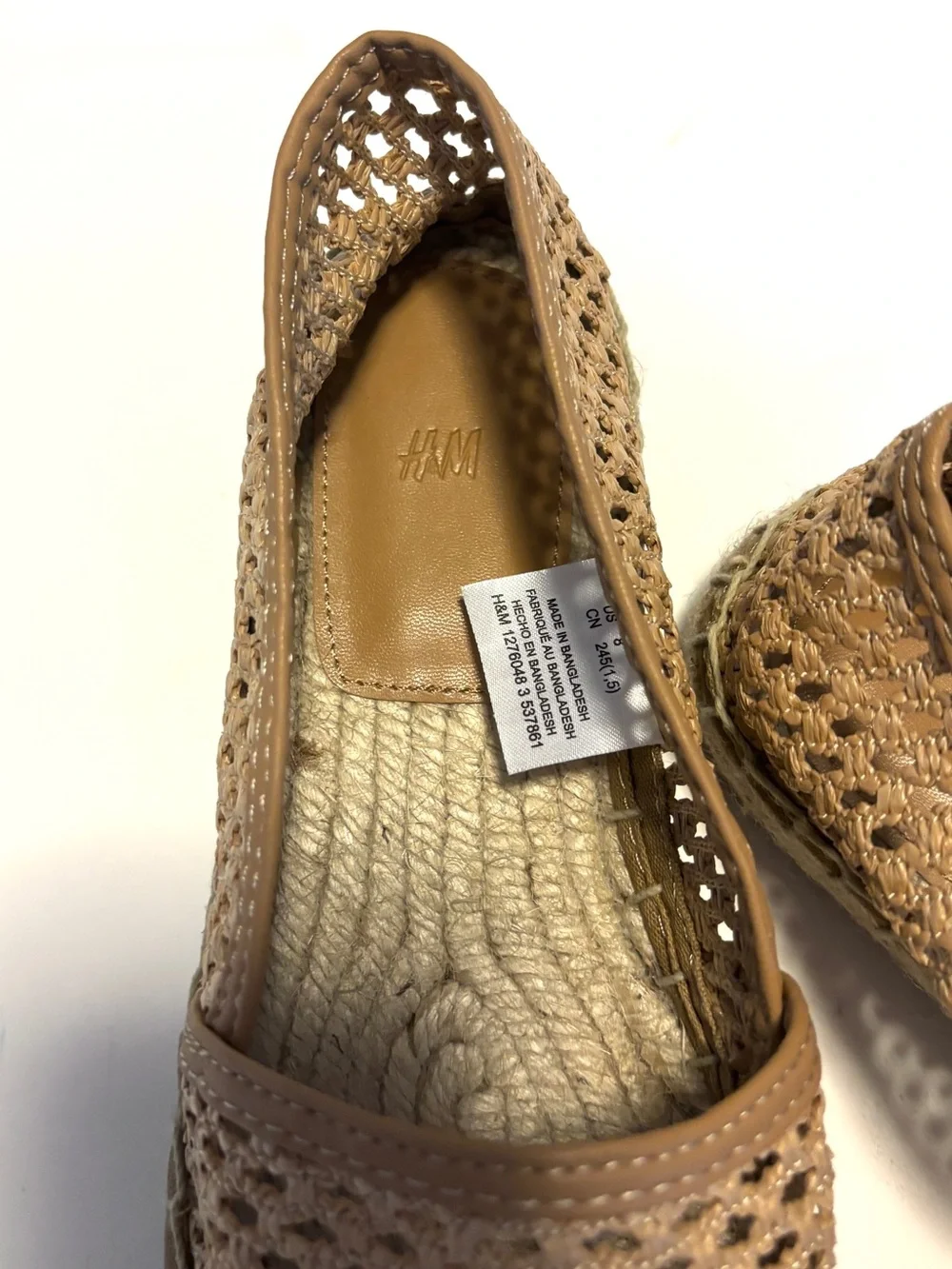 NEW! H&M Tan Woven Espradilles - Size 39 / 8